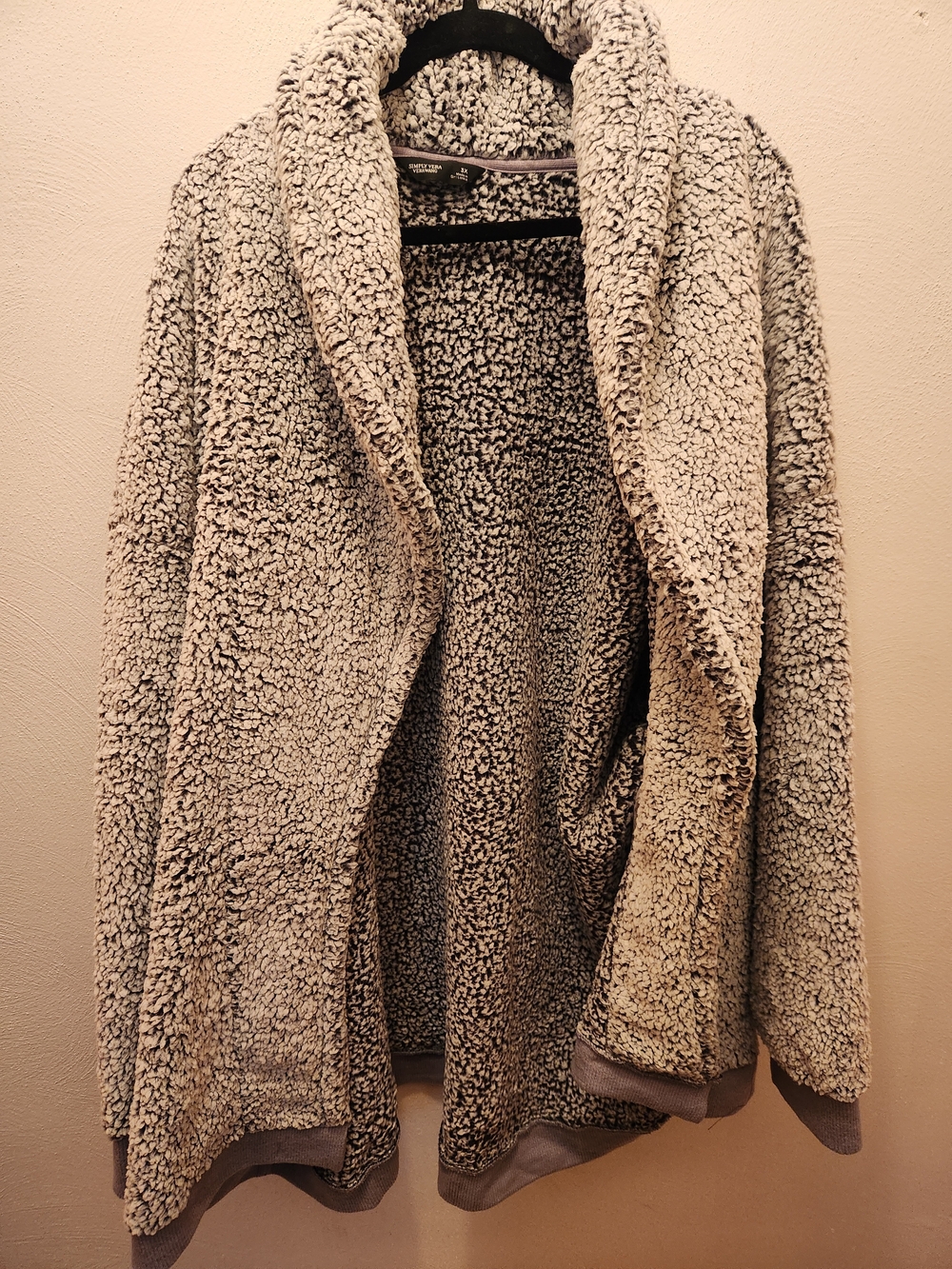 Simply Vera Vera Wang Teddy Cardigan Size 3X